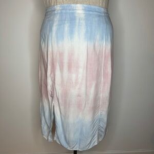 Tie-Dye Midi Skirt in Pink and Blue